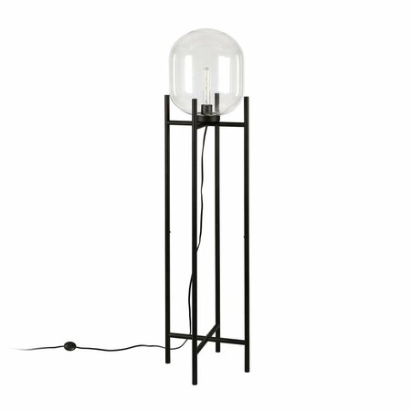 HUDSON & CANAL Henn &amp; Hart  Edison Clear Glass Globe &amp; Blackened Bronze Floor Lamp FL0338